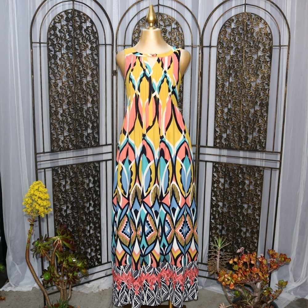 Anthropologie Dahlia Embroidered Zip Maxi by Floreat Size 4 Boho Easter Spring